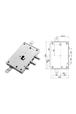 Armored door lock with European cylinder for Mottura Dieffe wheelbase 50